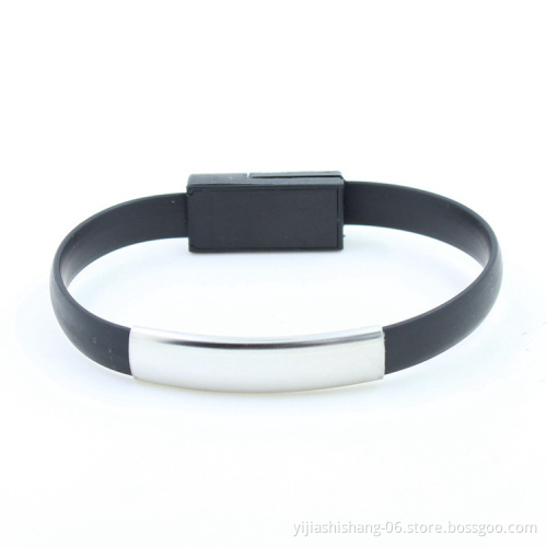 Yijiashishang Top quality 2 in 1 wristband bracelet usb cable